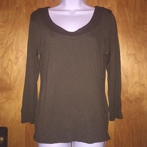 Masai Clothing Company Brown/Olive Boatneck Shirt Size Medium